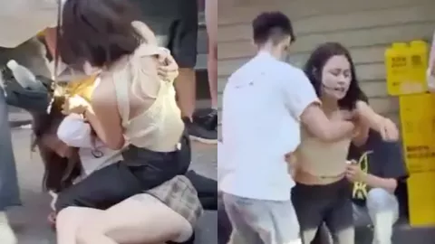 广州街头捉奸现场