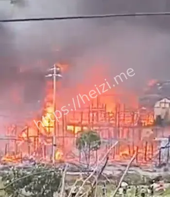 北斗溪镇黑烟滚滚火势分析