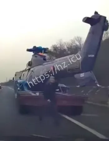 大货车撞了直升飞机