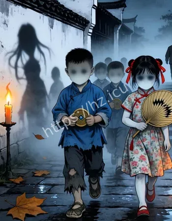 小身影在路灯下行走